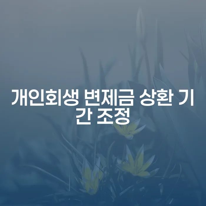 개인회생 변제금 상환 기간 조정, 어떻게 하면 좋을까요?