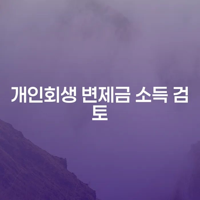 개인회생 변제금 소득 검토: 왜 중요한가요?