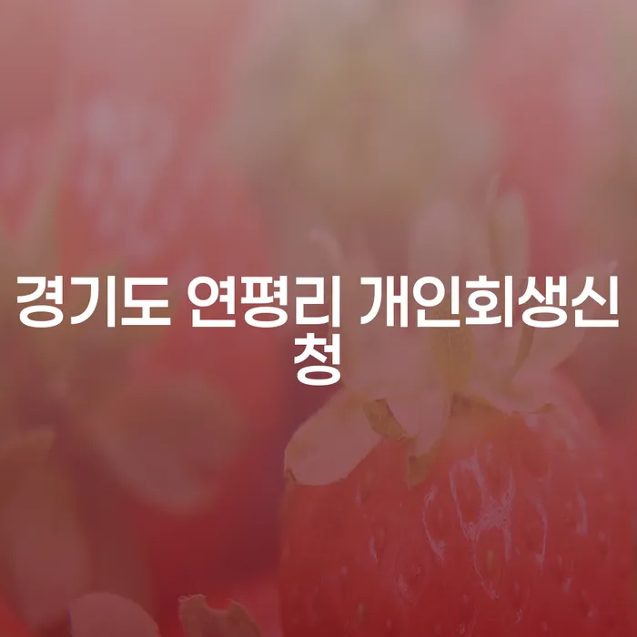 왜 지금 경기도 연평리에서 개인회생을 신청해야 할까요?
